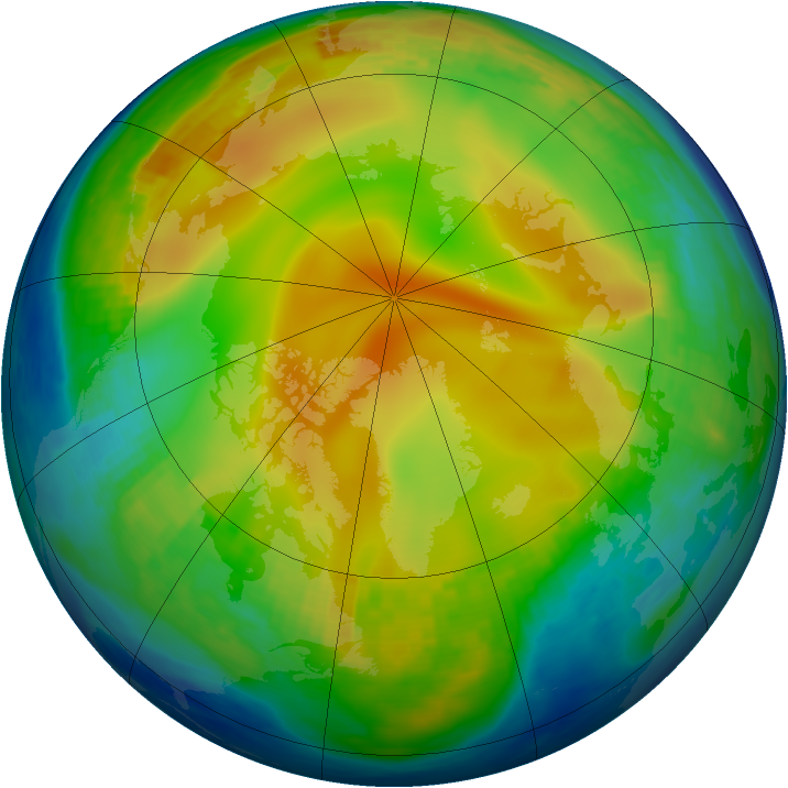 Arctic ozone map for 20 December 1987